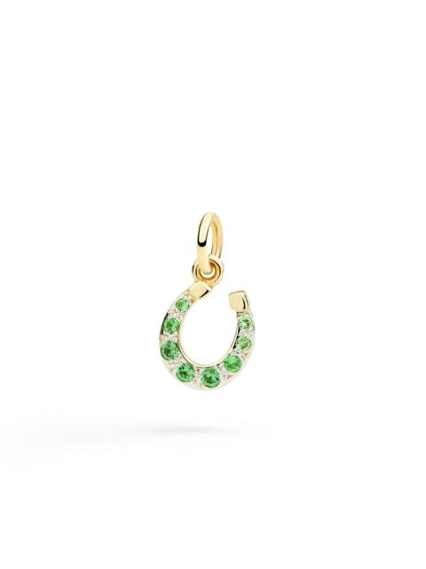 DoDo YELLOW GOLD HORSESHOE CHARM & TSAVORITES