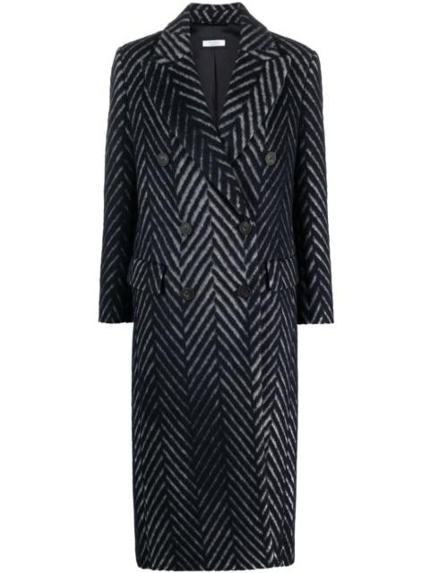 PESERICO chevron-knit double-breasted coat