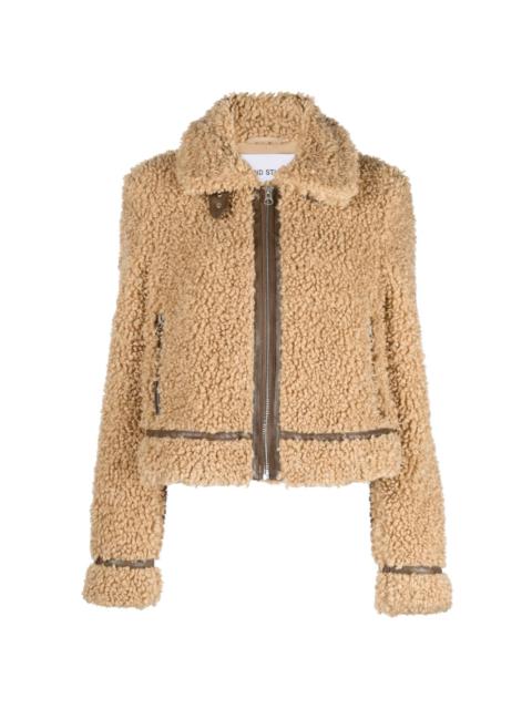 STAND STUDIO zip-up faux-shearling jacket