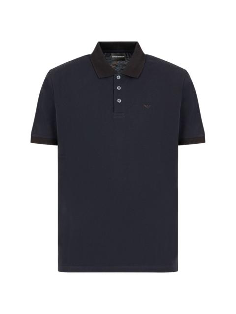 logo-embroidered cotton polo shirt