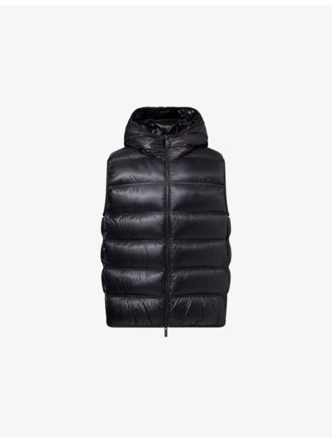 Moncler Panestrel Down Brand-Logo Woven Gilet