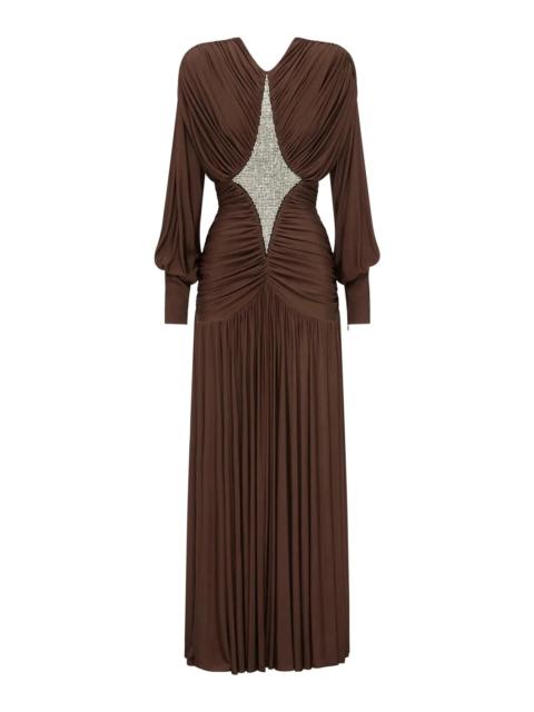 ALÉMAIS SILVIO RUCHED MIDI DRESS