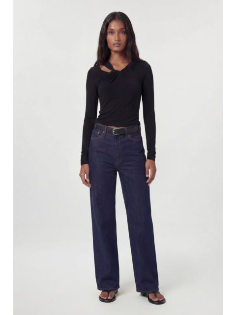 KAREN MILLEN Slinky Crepe Twist Detail Long Sleeve Top