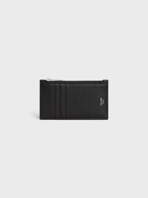 CELINE Zipped compact card holder IN GRAINED CALFSKIN