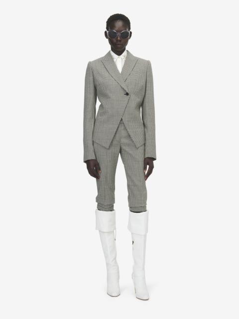 Alexander McQueen Gingham Check Tailored Capri Trousers