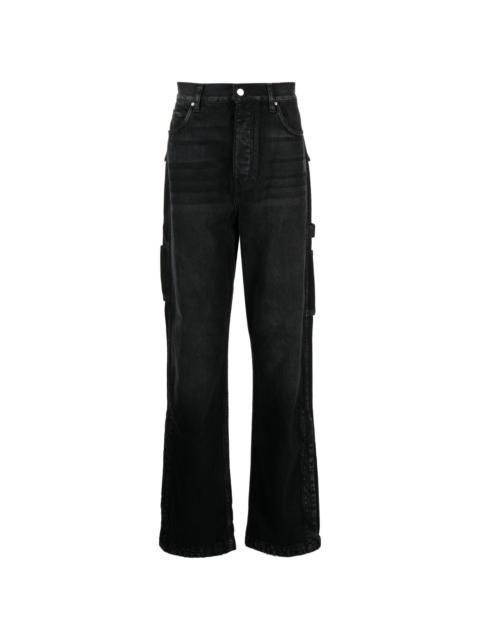 mid-rise straight jeans