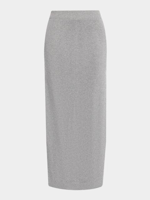 Brunello Cucinelli Sparkle Rib Knit Maxi Skirt