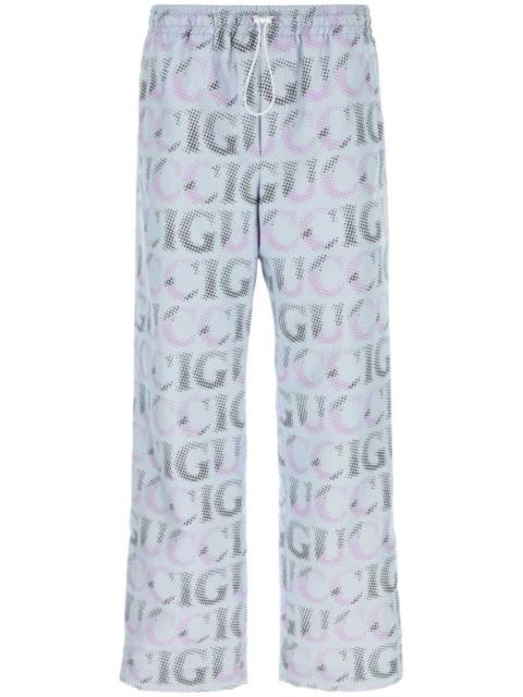 GUCCI logo-print straight-leg trousers