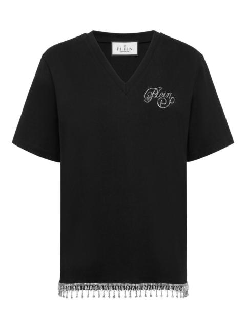 PHILIPP PLEIN signature-embellished V-neck t-shirt