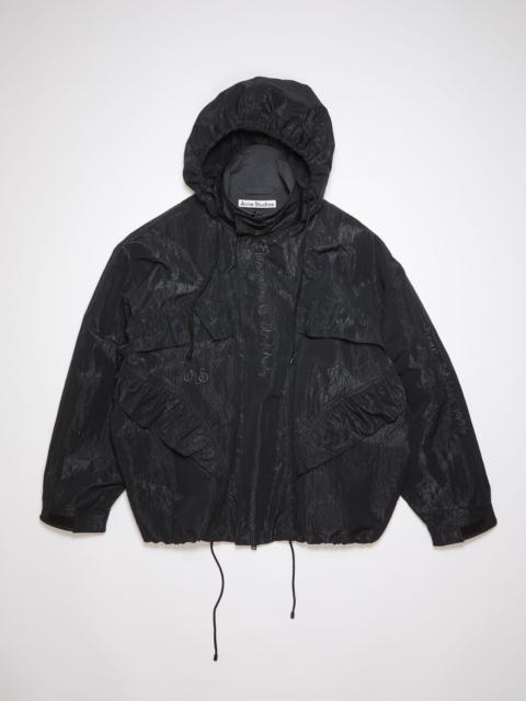 Embroidered nylon jacket - Stone black