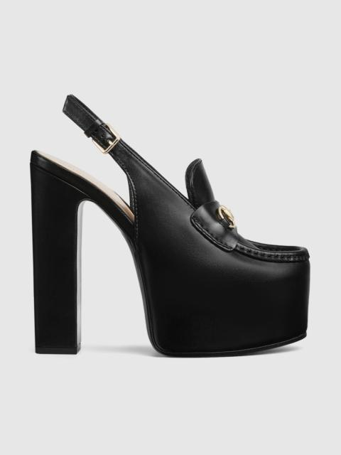GUCCI Women's Horsebit platform loafer slingback
