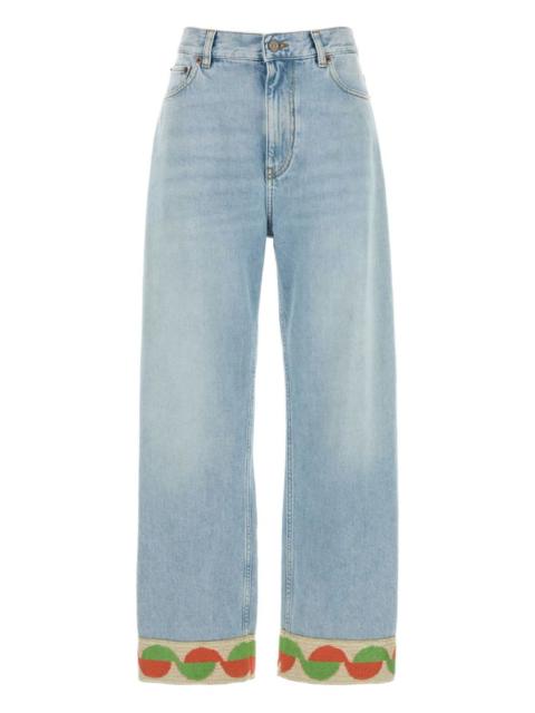 Valentino jacquard-trim jeans