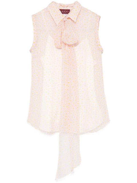 GUCCI Printed Silk Top