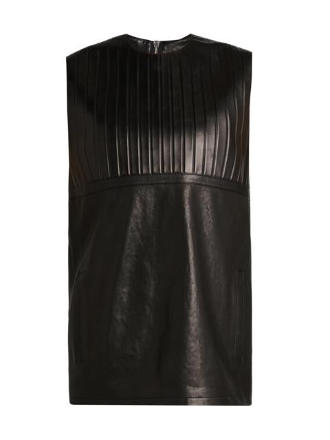 VERSACE Women's Ribbed Leather Minidress - Black