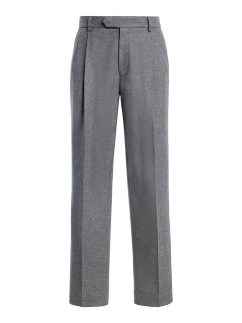 GABRIELA HEARST Arthur Pleated Pant in Smoke Wool Cashmere Flannel