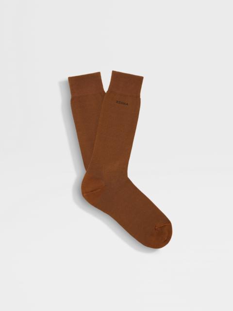 ZEGNA DARK FOLIAGE COTTON BLEND SOCKS