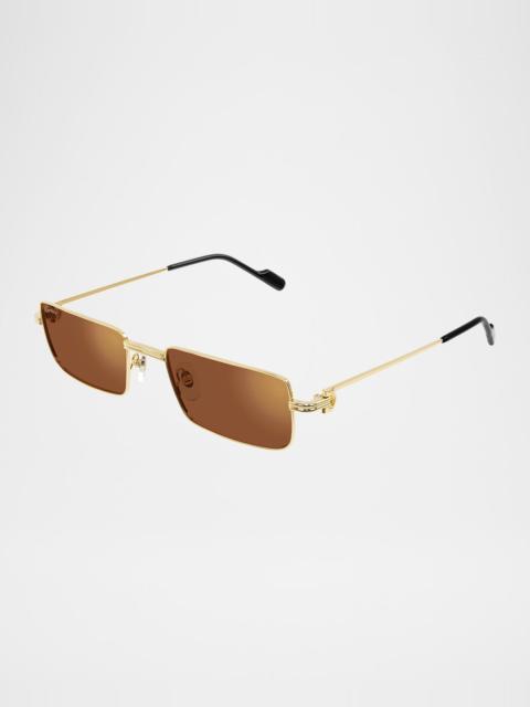 Cartier Men's Metal Rectangle Sunglasses