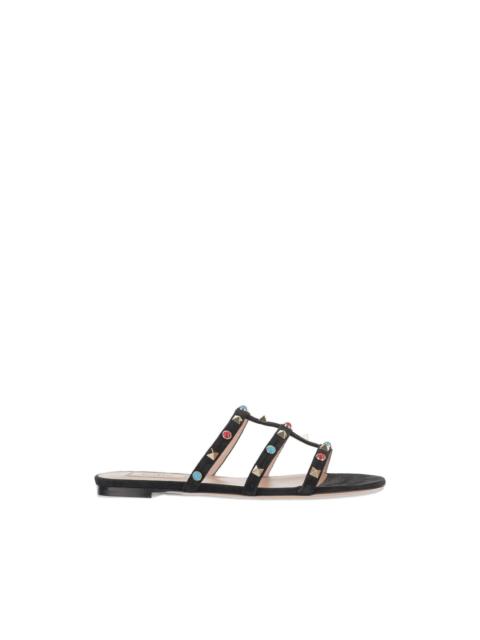 Valentino Rockstud bead-embellished suede sandals