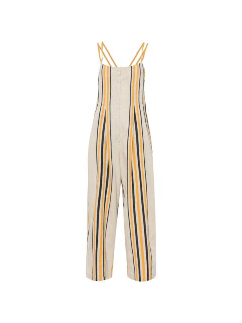 BODE Namesake striped cotton jumpsuit