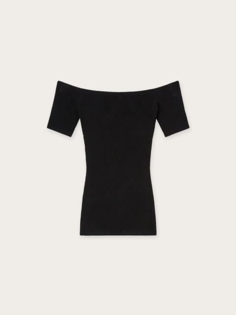 PUCCI SHORT-SLEEVED TOP IN MARMO JACQUARD