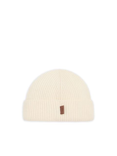 AMI Paris leather-label wool beanie hat