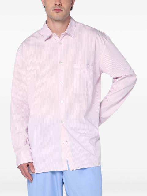 TEKLA pinstripe long-sleeve shirt