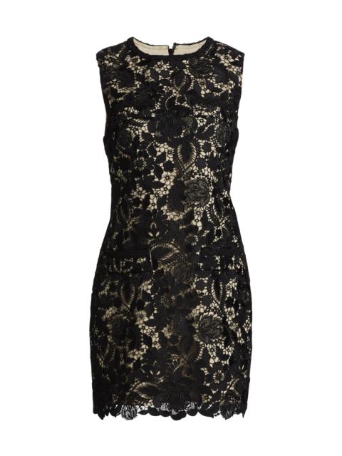 MILLY Women's Garden Lace Sheath Minidress - Black