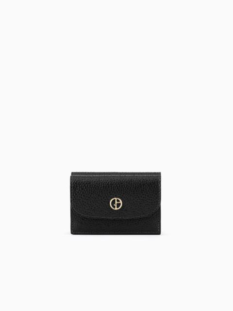 GIORGIO ARMANI La Prima mini trifold wallet in pebbled patent leather