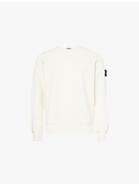 Stone Island Brand-Patch Crewneck Cotton-Jersey Sweatshirt