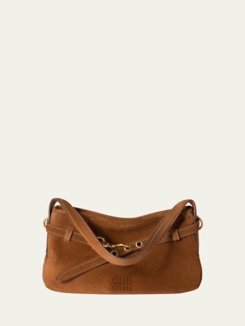 Miu Miu Aventure Medium Suede Shoulder Bag