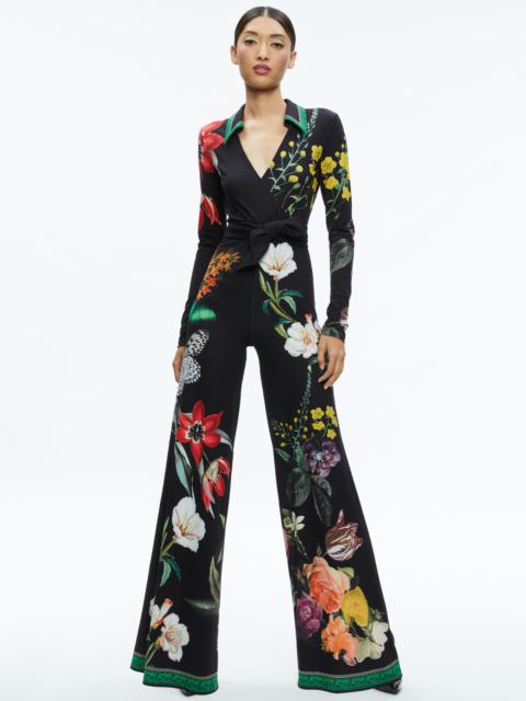 Alice + Olivia MELINDA WIDE LEG WRAP JUMPSUIT