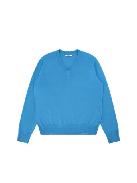entire studios KNIT CASHMERE V-NECK BONDI BLUE