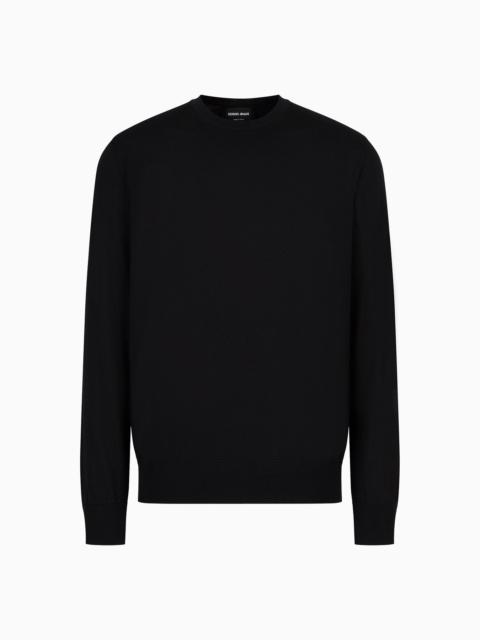 GIORGIO ARMANI Virgin-wool, crew-neck jumper