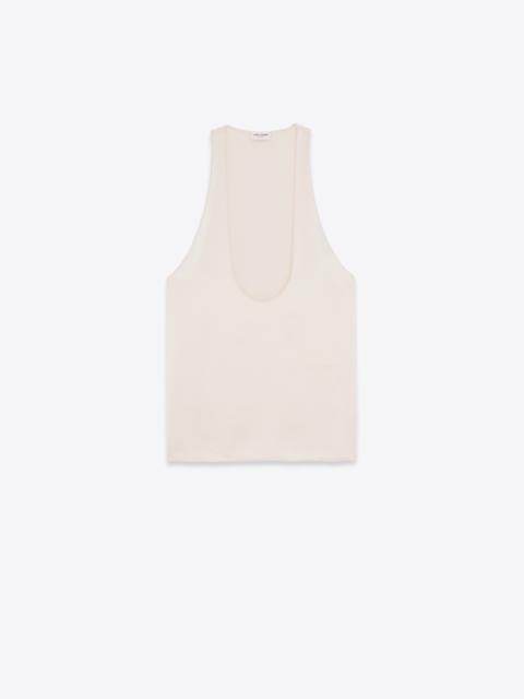 SAINT LAURENT tank top in silk satin crepe