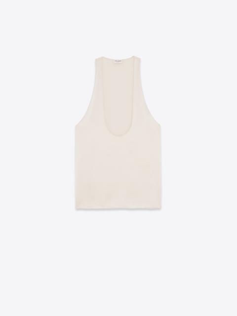 tank top in silk satin crepe