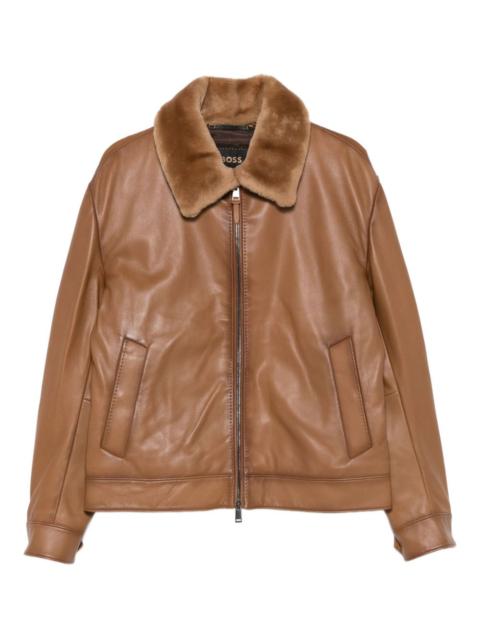 BOSS fur-collar jacket