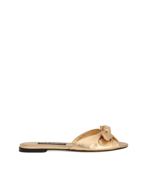 Dolce & Gabbana bow-detail leather sandals