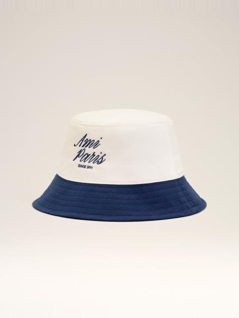 AMI Paris BLUE AND WHITE COTTON AMI PARIS HAT