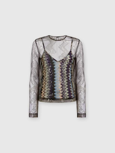 Missoni Doubled blouse in sequined tulle