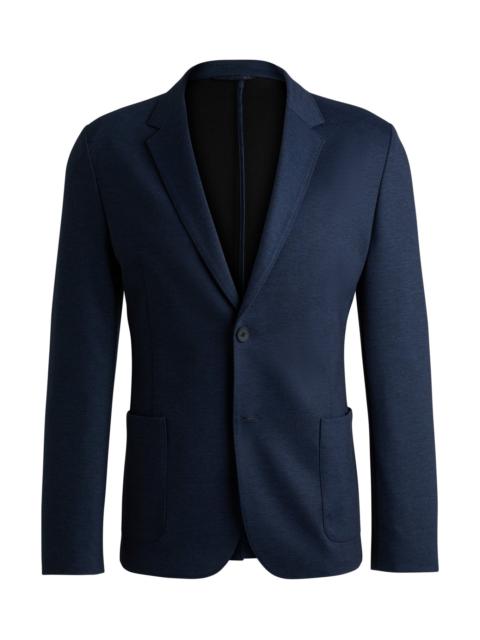 HUGO SLIM-FIT JACKET IN MELANGE PERFORMANCE-STRETCH TWILL