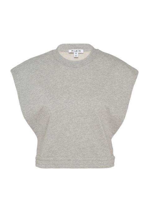 Alaïa Crop Fleece Jersey Top