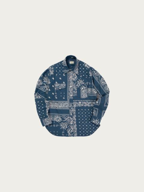 Kapital Viyella Flannel Bandanna HUSKY Western Shirt - Navy