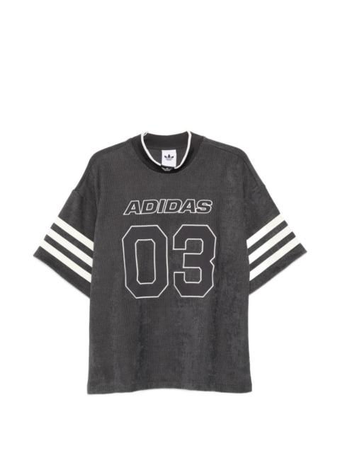adidas ribbed logo-print T-shirt