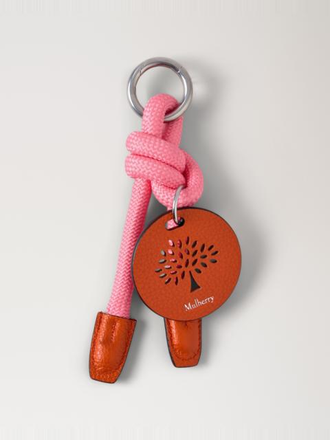 Mulberry Rope Keyring Pink & Coral Orange Mixed Material