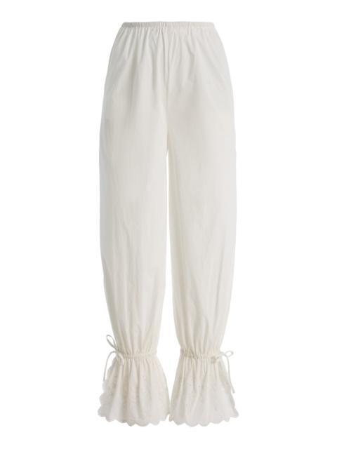 POSSE Exclusive Lois Broderie Anglaise Cotton Balloon Pants white