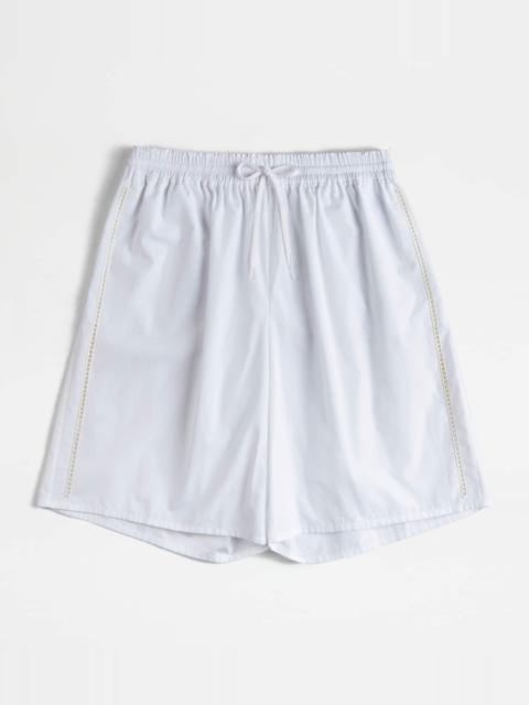 Tod's BERMUDA SHORTS IN POPLIN - WHITE