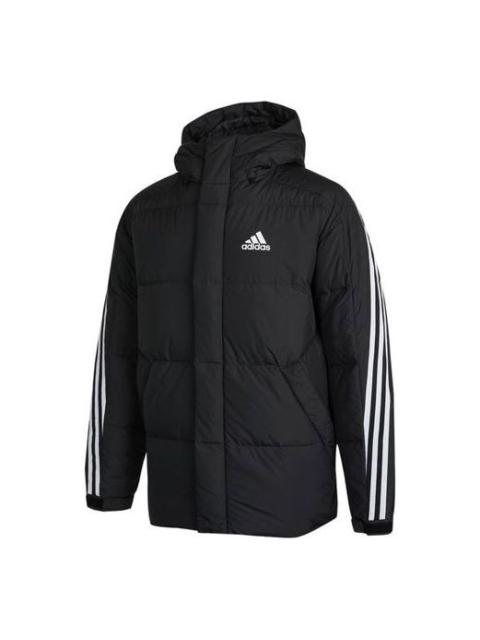 adidas 3st Puffy Dwn J Casual Sports Stay Warm hooded down Jacket Black H20754