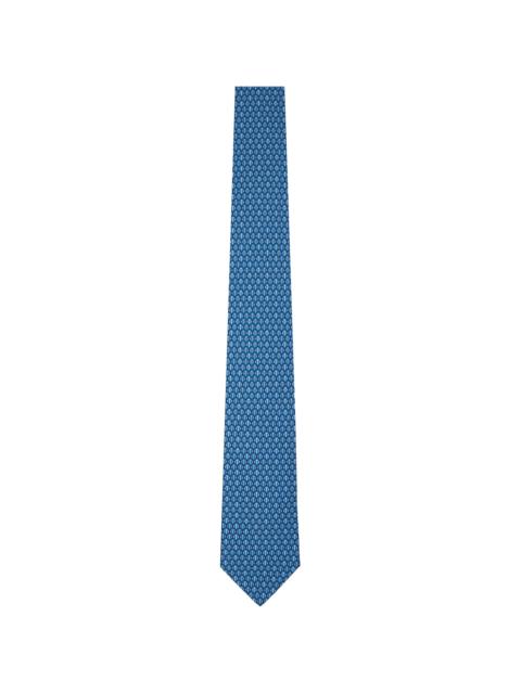 FERRAGAMO Blue Silk Tie