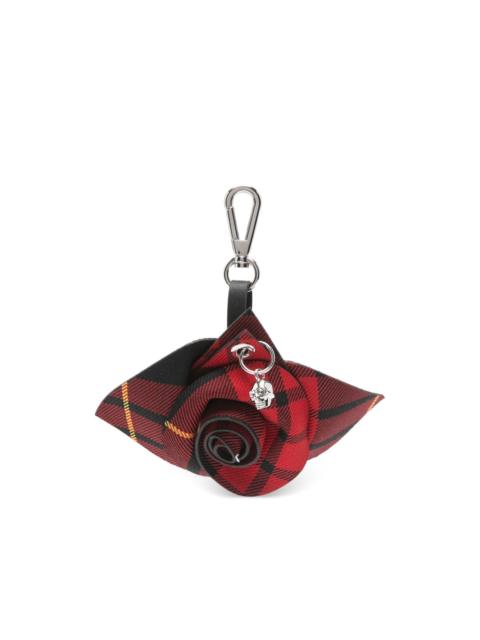 Alexander McQueen rose tartan charm