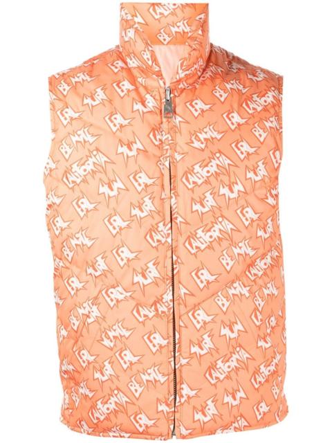 reversible logo-print padded gilet